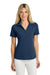 TravisMathew TMA46416 Womens Onward Short Sleeve Polo Shirt Heather Navy Blue Model Front