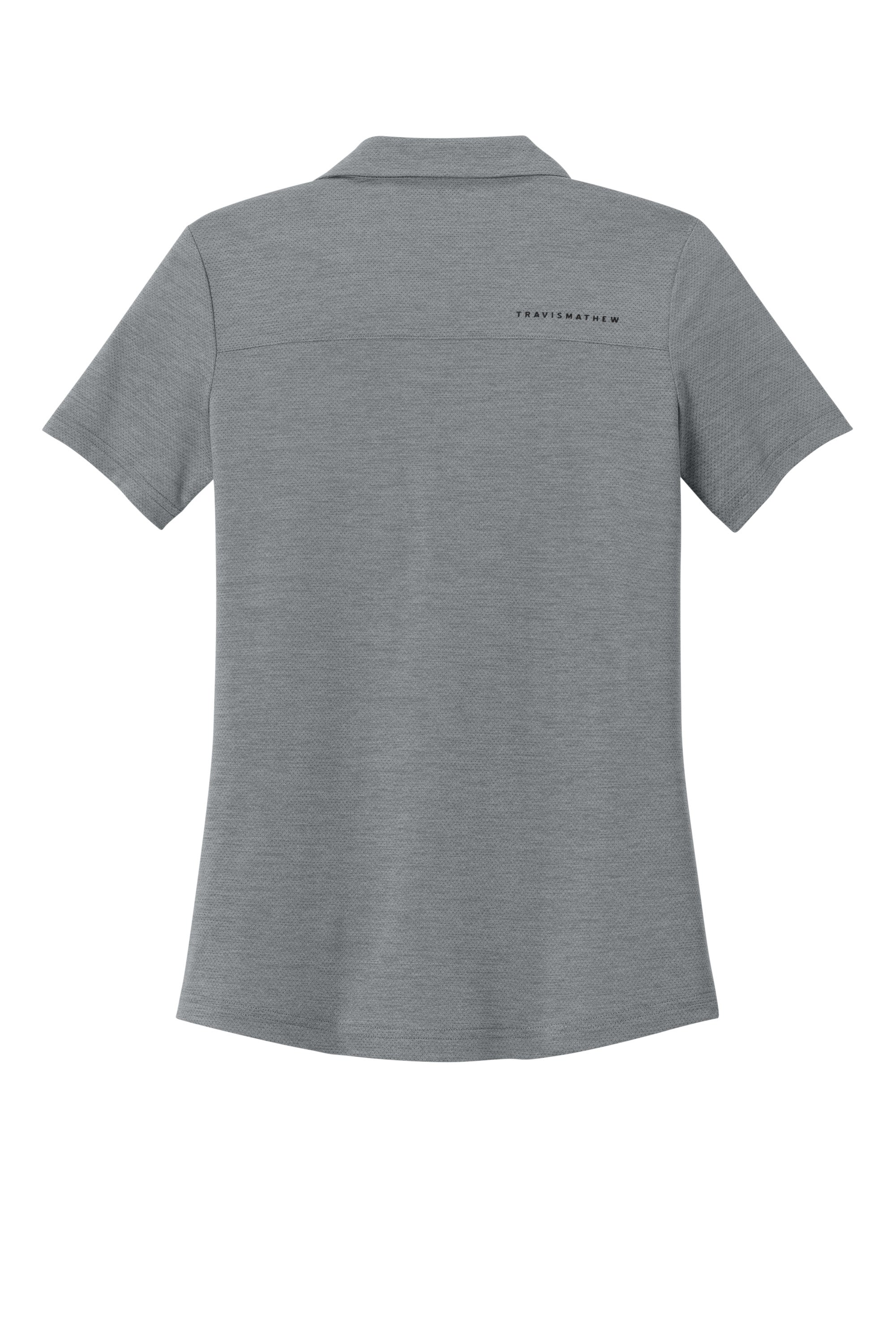 TravisMathew TMA46416 Womens Onward Short Sleeve Polo Shirt Heather Quiet Shade Grey Flat Back