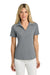 TravisMathew TMA46416 Womens Onward Short Sleeve Polo Shirt Heather Quiet Shade Grey Model Front