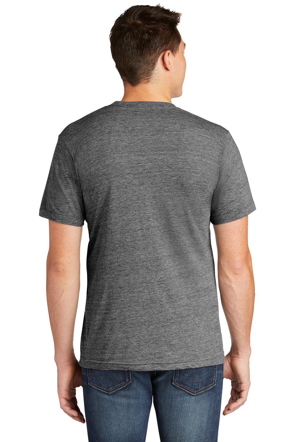 American Apparel TR401 Mens Track Short Sleeve Crewneck T-Shirt Athletic Grey Model Back
