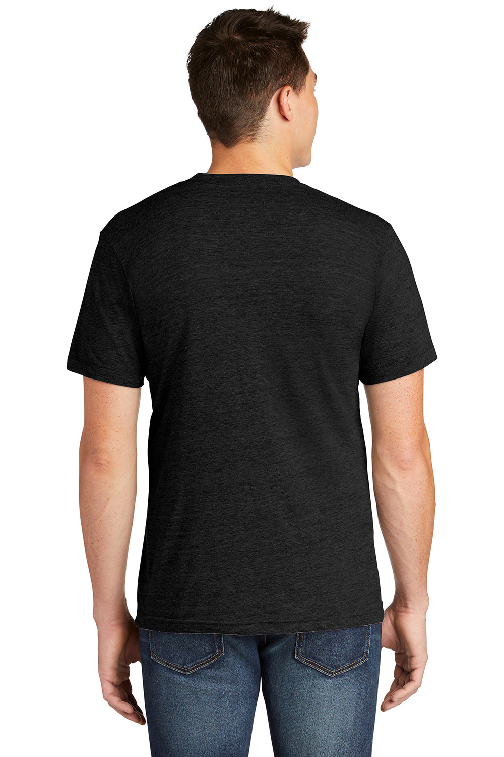 American Apparel TR401 Mens Track Short Sleeve Crewneck T-Shirt Black Model Back