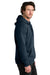 Tentree TTCM3914 Mens Organic Cotton Fleece Hooded Sweatshirt Hoodie Dress Blue Model Side