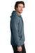Tentree TTCM3914 Mens Organic Cotton Fleece Hooded Sweatshirt Hoodie Vintage Blue Model Side