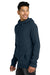 Tentree TTCM4367 Mens Organic Cotton Fleece Full Zip Hooded Sweatshirt Hoodie Dress Blue Model Side
