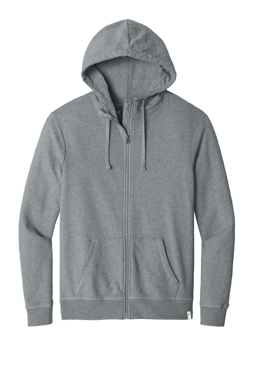 Tentree TTCM4367 Mens Organic Cotton Fleece Full Zip Hooded Sweatshirt Hoodie Heather Grey Flat Front