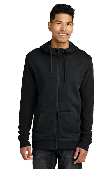 Tentree TTCM4367 Mens Organic Cotton Fleece Full Zip Hooded Sweatshirt Hoodie Meteorite Black Model Front