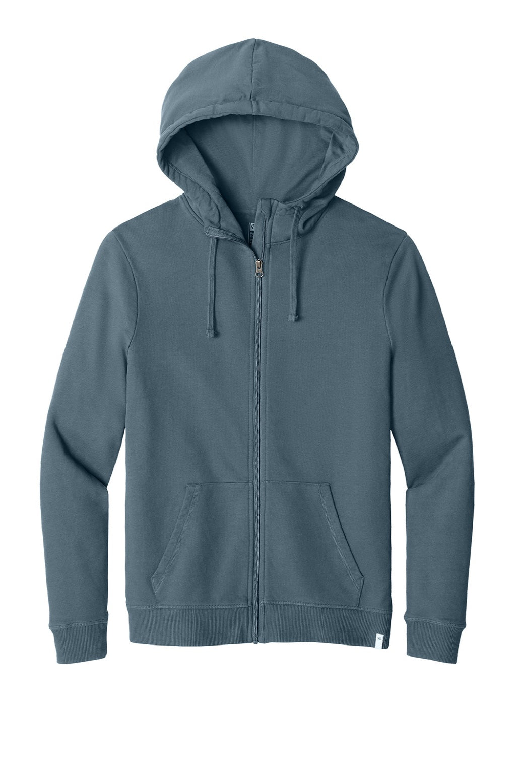 Tentree TTCM4367 Mens Organic Cotton Fleece Full Zip Hooded Sweatshirt Hoodie Vintage Blue Flat Front