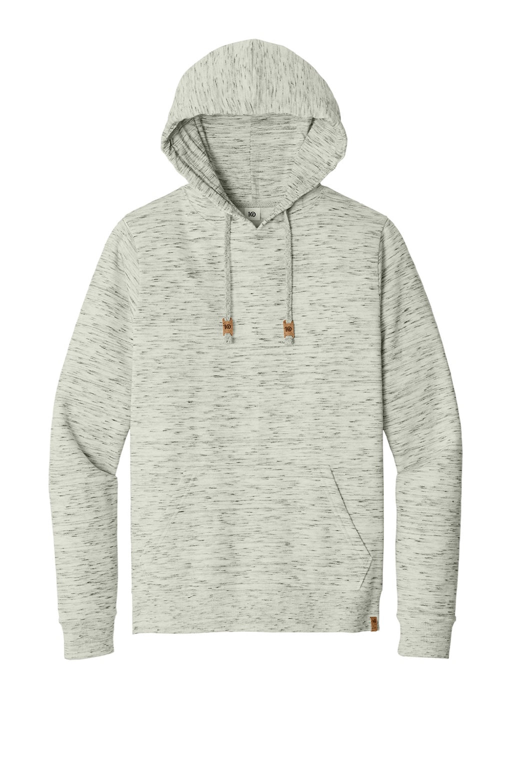 Tentree TTCM4413 Mens Space Dye Fleece Hooded Sweatshirt Hoodie High Rise Grey Space Dye Flat Front
