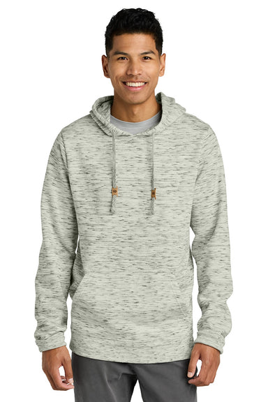 Tentree TTCM4413 Mens Space Dye Fleece Hooded Sweatshirt Hoodie High Rise Grey Space Dye Model Front