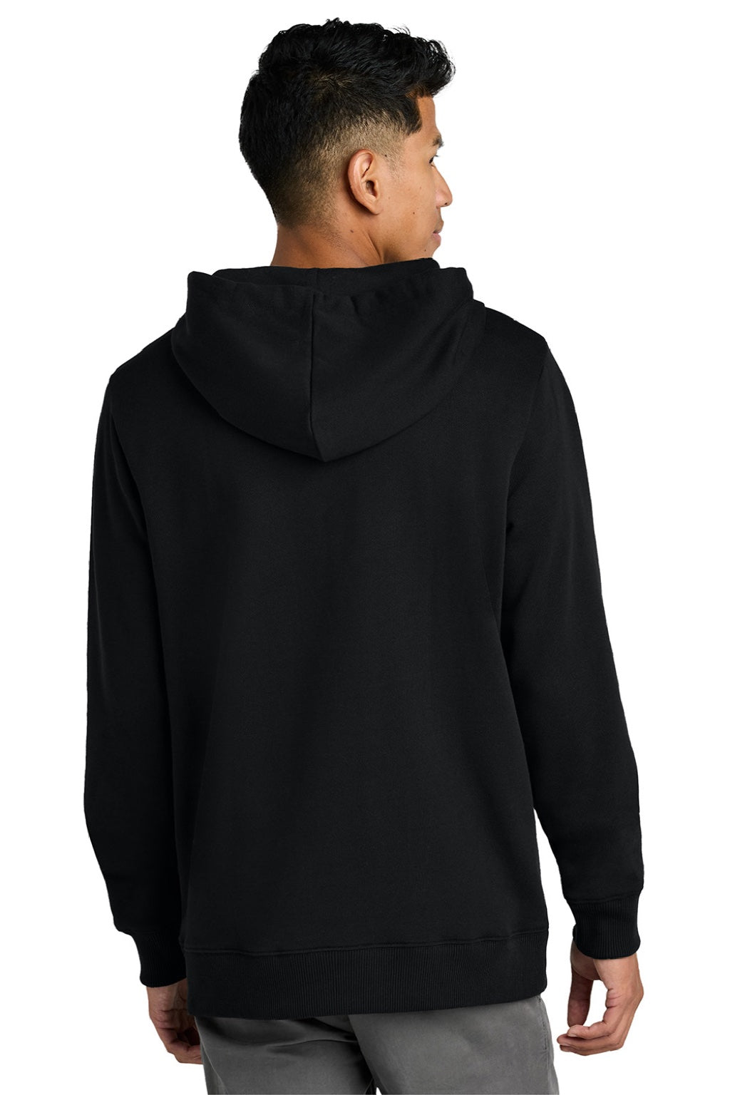 Tentree TTCM4413 Mens Space Dye Fleece Hooded Sweatshirt Hoodie Meteorite Black Model Back