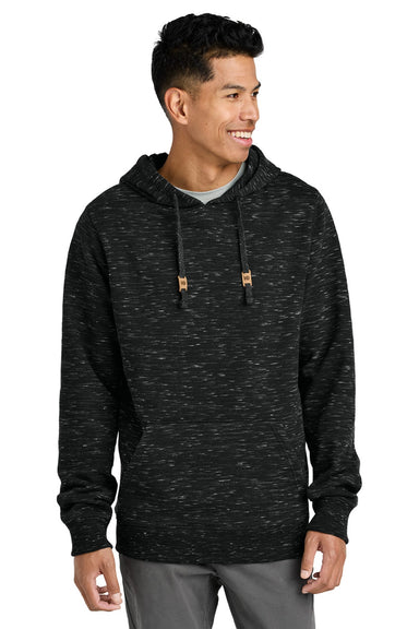 Tentree TTCM4413 Mens Space Dye Fleece Hooded Sweatshirt Hoodie Meteorite Black Space Dye Model Front