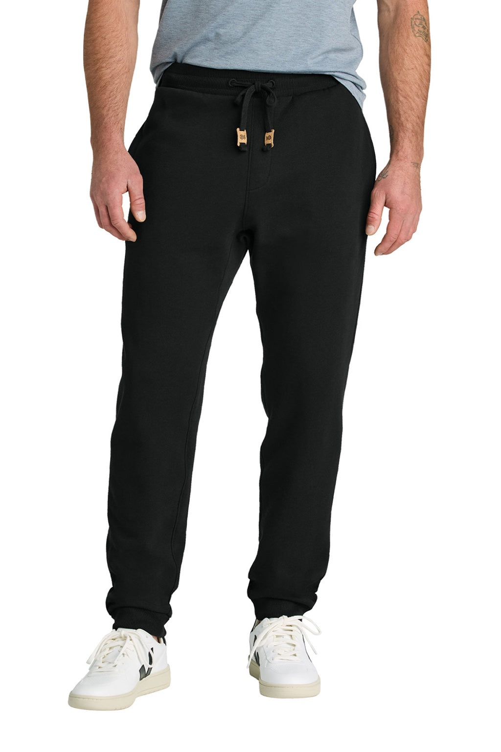 Tentree TTCM5645 Mens Atlas Sweatpants w/ Pockets Meteorite Black Model Front