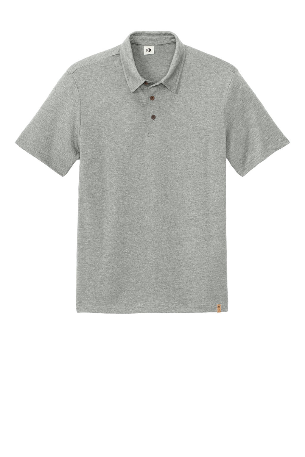 Tentree TTCM5660 Mens TreeBlend Short Sleeve Polo Shirt Heather High Rise Grey Flat Front