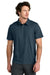 Tentree TTCM5660 Mens TreeBlend Short Sleeve Polo Shirt Heather Moonlit Ocean Blue Model Front