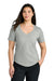 Tentree TTCW5646 Womens TreeBlend Short Sleeve V-Neck T-Shirt Heather High Rise Grey Model Front