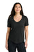 Tentree TTCW5646 Womens TreeBlend Short Sleeve V-Neck T-Shirt Heather Meteorite Black Model Front