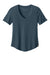 Tentree TTCW5646 Womens TreeBlend Short Sleeve V-Neck T-Shirt Heather Moonlit Ocean Blue Flat Front