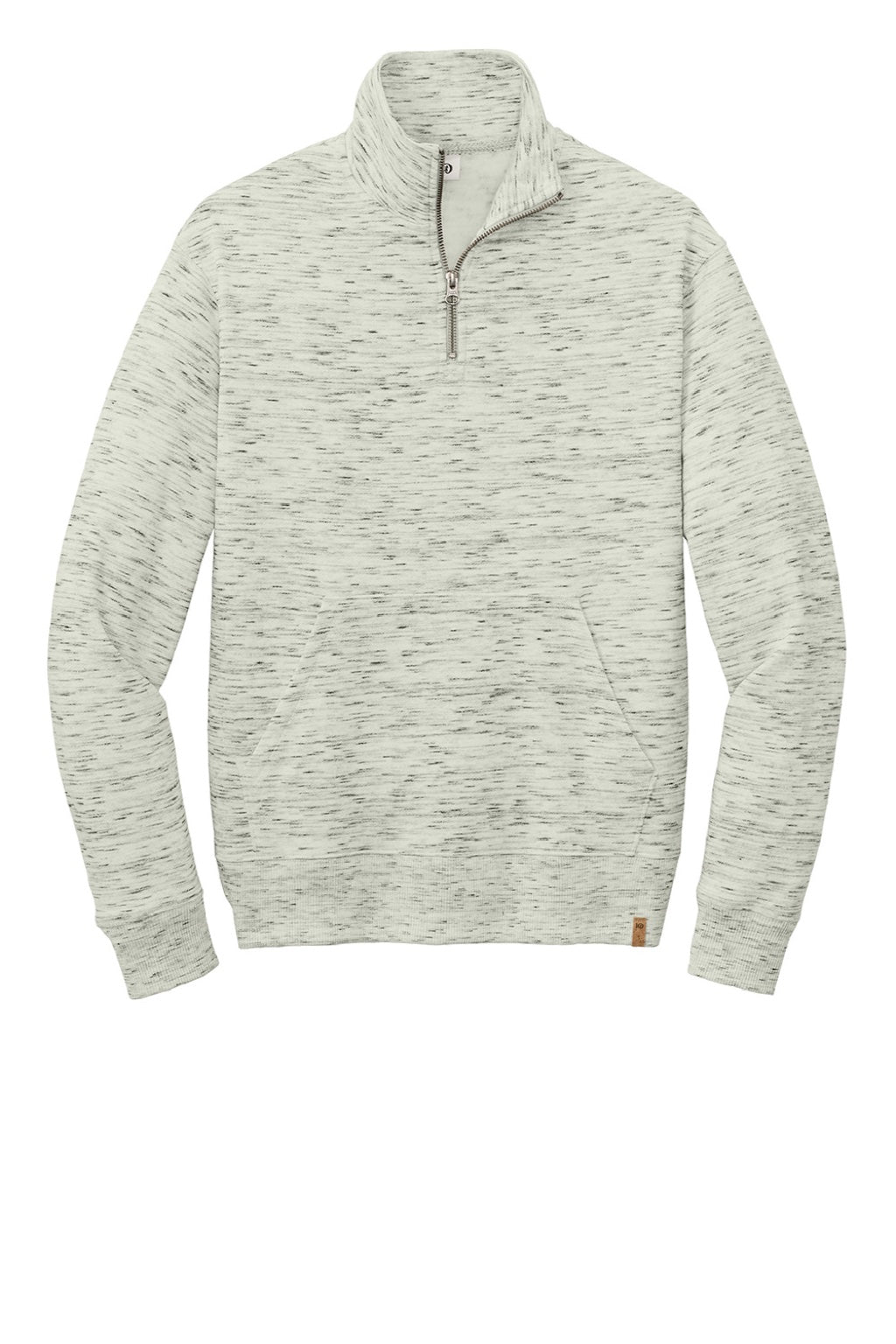 Tentree TTCW6108 Womens Space Dye Fleece 1/4 Zip Sweatshirt High Rise Grey Space Dye Flat Front