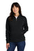 Tentree TTCW6108 Womens Space Dye Fleece 1/4 Zip Sweatshirt Meteorite Black Model Front