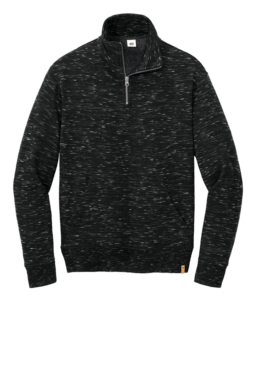 Tentree TTCW6108 Womens Space Dye Fleece 1/4 Zip Sweatshirt Meteorite Black Space Dye Flat Front