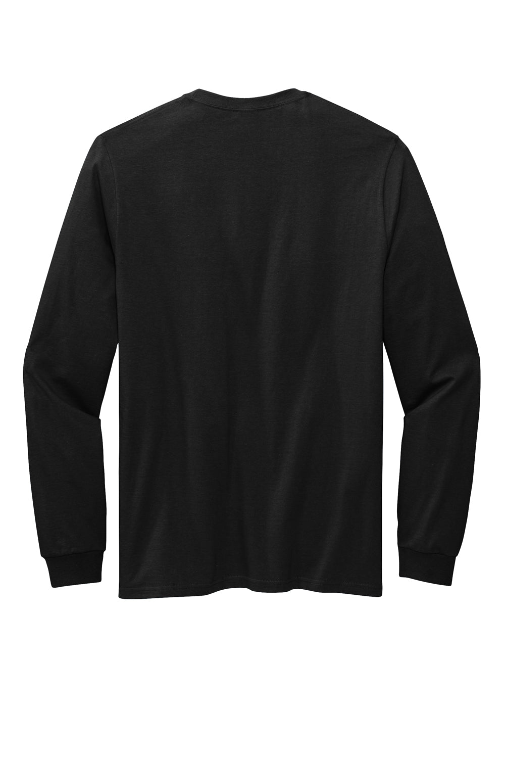 Volunteer Knitwear VL100LS Mens USA Made All American Long Sleeve Crewneck T-Shirt Deep Black Flat Back