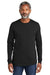 Volunteer Knitwear VL100LS Mens USA Made All American Long Sleeve Crewneck T-Shirt Deep Black Model Front