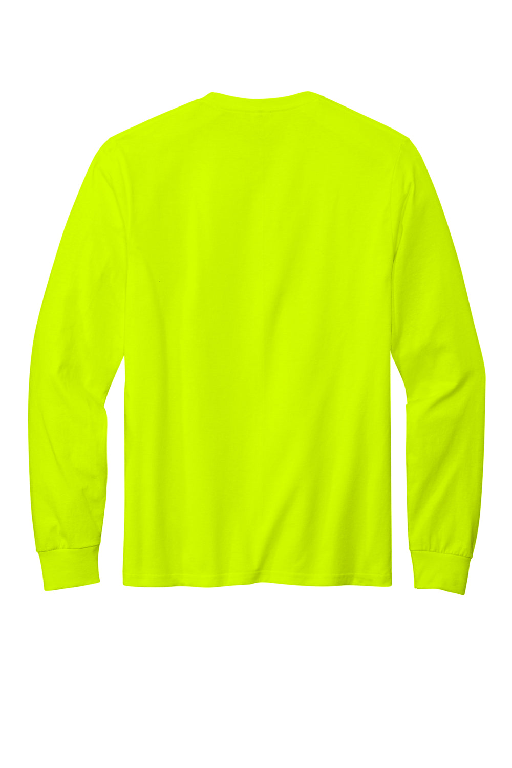 Volunteer Knitwear VL100LS Mens USA Made All American Long Sleeve Crewneck T-Shirt Safety Green Flat Back