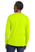 Volunteer Knitwear VL100LS Mens USA Made All American Long Sleeve Crewneck T-Shirt Safety Green Model Back