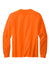 Volunteer Knitwear VL100LS Mens USA Made All American Long Sleeve Crewneck T-Shirt Safety Orange Flat Back