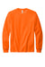 Volunteer Knitwear VL100LS Mens USA Made All American Long Sleeve Crewneck T-Shirt Safety Orange Flat Front