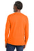 Volunteer Knitwear VL100LS Mens USA Made All American Long Sleeve Crewneck T-Shirt Safety Orange Model Back