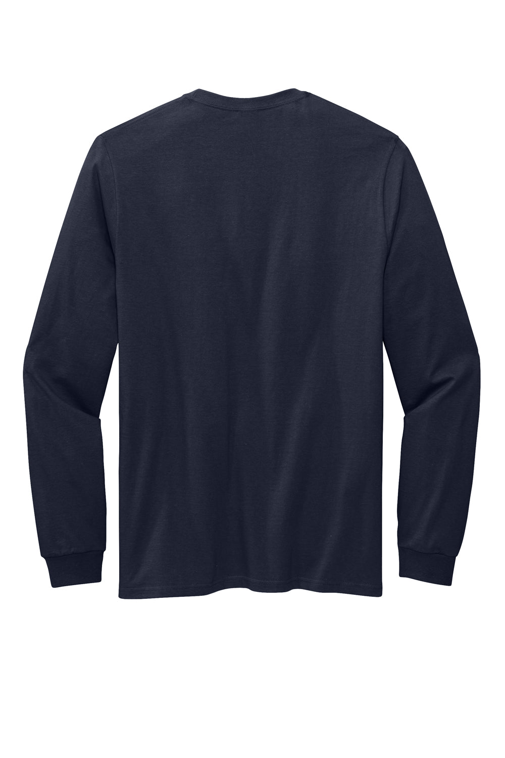 Volunteer Knitwear VL100LS Mens USA Made All American Long Sleeve Crewneck T-Shirt Strong Navy Blue Flat Back