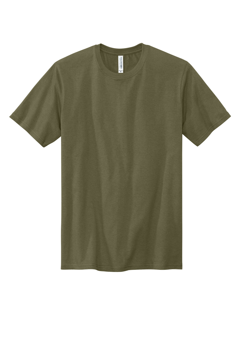 Volunteer Knitwear VL100 Mens USA Made All American Short Sleeve Crewneck T-Shirt Olive Drab Green Flat Front