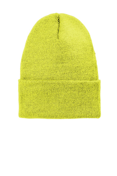 Volunteer Knitwear Hats VL10 Unisex USA Made Chore Beanie Neon Yellow Flat Front