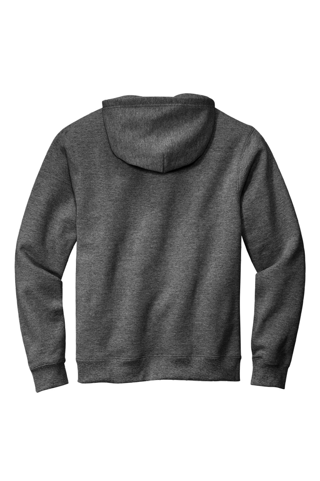 Volunteer Knitwear VL130H Mens USA Made Chore Fleece Hooded Sweatshirt Hoodie w/ Pouch Pocket Heather Charcoal Grey Flat Back