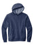 Volunteer Knitwear VL130H Mens USA Made Chore Fleece Hooded Sweatshirt Hoodie w/ Pouch Pocket Heather Strong Navy Blue Flat Front