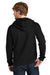 Volunteer Knitwear VL130ZH Mens USA Made Chore Fleece Full Zip Hooded Sweatshirt Hoodie w/ Pockets Deep Black Model Back