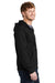 Volunteer Knitwear VL130ZH Mens USA Made Chore Fleece Full Zip Hooded Sweatshirt Hoodie w/ Pockets Deep Black Model Side