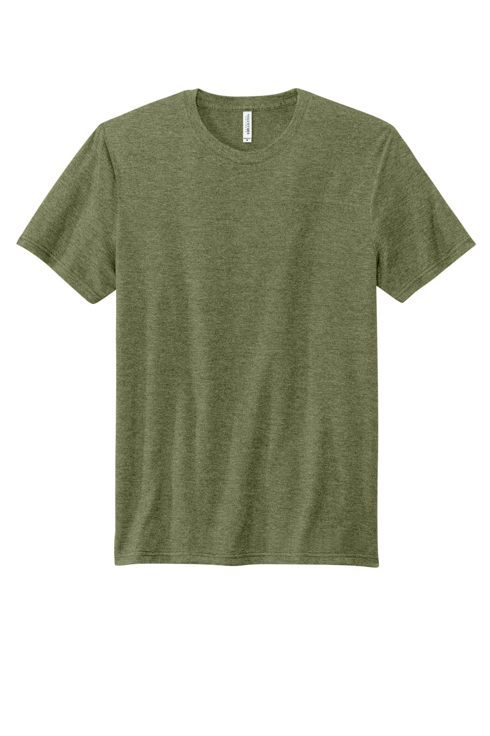 Volunteer Knitwear VL40 Mens USA Made Short Sleeve Crewneck T-Shirt Heather Military Green Flat Front