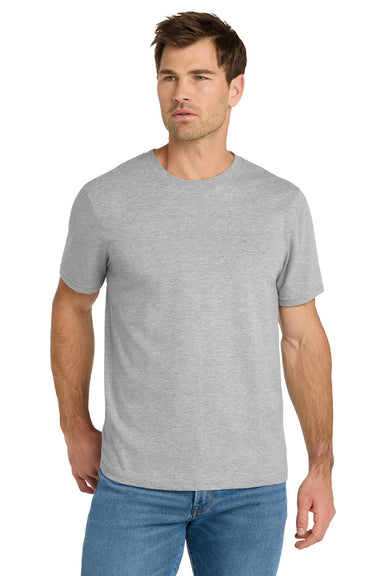 Volunteer Knitwear VL45 Mens USA Made Daily Short Sleeve Crewneck T-Shirt Heather Grey Model Front