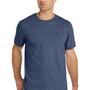 Volunteer Knitwear Mens USA Made Daily Short Sleeve Crewneck T-Shirt - Heather Navy Blue