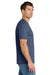 Volunteer Knitwear VL45 Mens USA Made Daily Short Sleeve Crewneck T-Shirt Heather Navy Blue Model Side