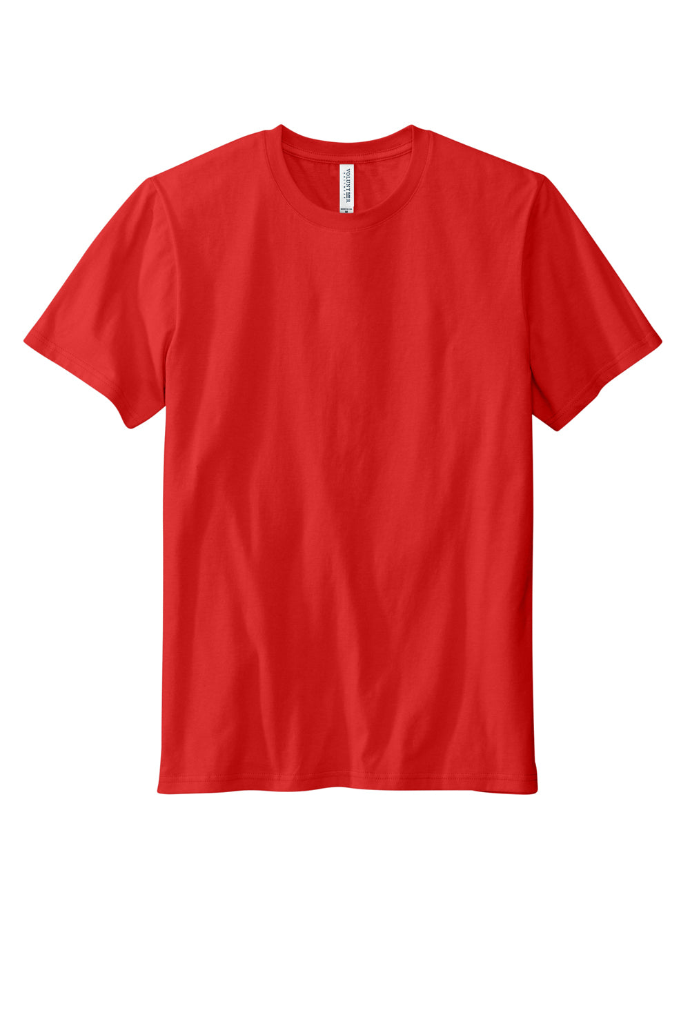 Volunteer Knitwear VL45 Mens USA Made Daily Short Sleeve Crewneck T-Shirt Flag Red Flat Front