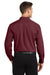Port Authority W100/TW100 Mens Carefree Stain Resistant Long Sleeve Button Down Shirt w/ Pocket Burgundy Model Back