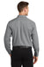 Port Authority W100/TW100 Mens Carefree Stain Resistant Long Sleeve Button Down Shirt w/ Pocket Gusty Grey Model Back
