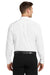 Port Authority W100/TW100 Mens Carefree Stain Resistant Long Sleeve Button Down Shirt w/ Pocket White Model Back