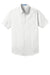 Port Authority W101 Mens Carefree Stain Resistant Short Sleeve Button Down Shirt w/ Pocket White Flat Front