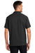 Port Authority W400 Mens Performance Moisture Wicking Short Sleeve Button Down Camp Shirt w/ Pocket Black Model Back