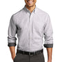 Port Authority Mens SuperPro Wrinkle Resistant Long Sleeve Button Down Shirt w/ Pocket - Black/White - Closeout