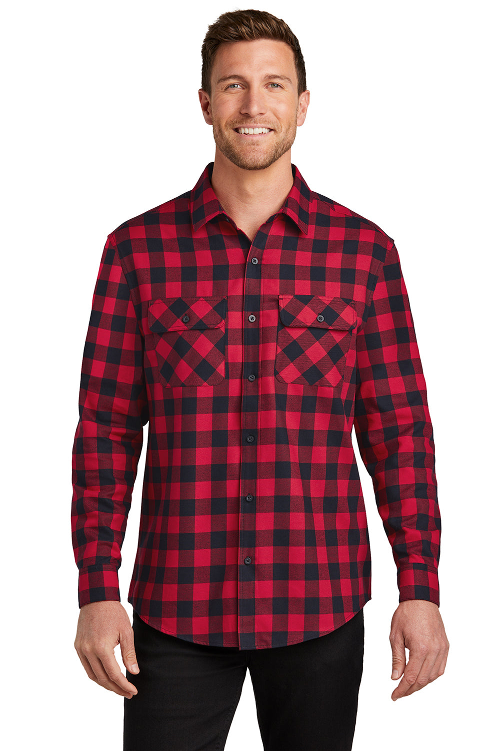 Port Authority W668 Plaid Flannel Shirt - Red/Black Buffalo Check 2XL Port Authority W668 Plaid Flannel Shirt - Red/Black Buffalo Check 2XL